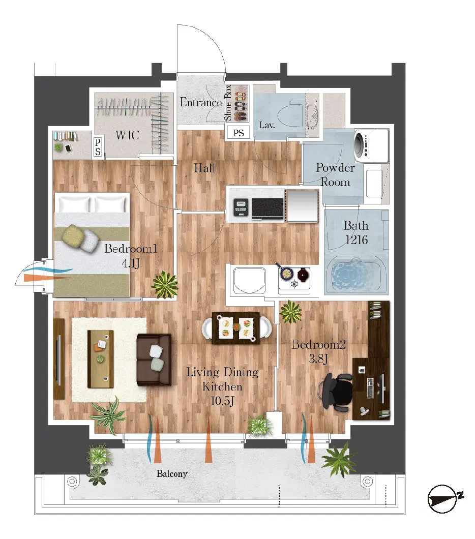 家具付き間取り