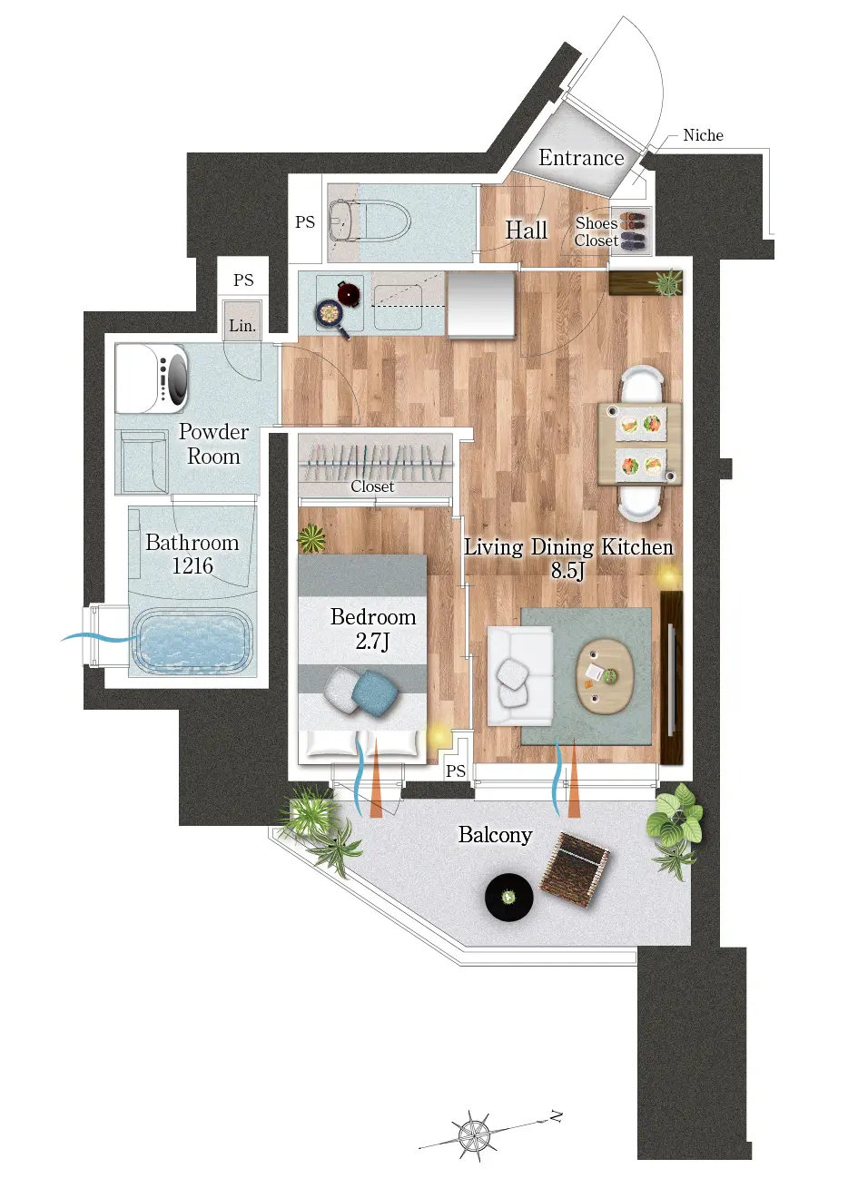 家具付き間取り