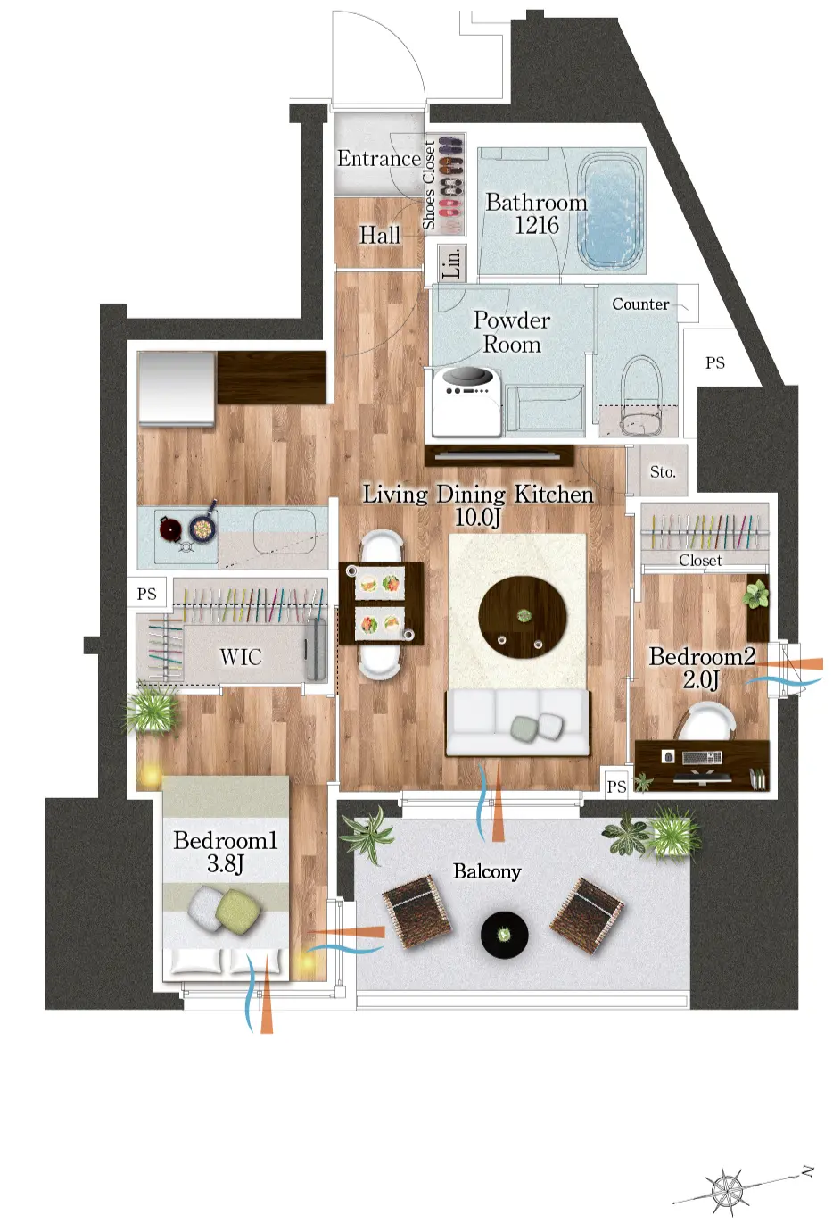 家具付き間取り
