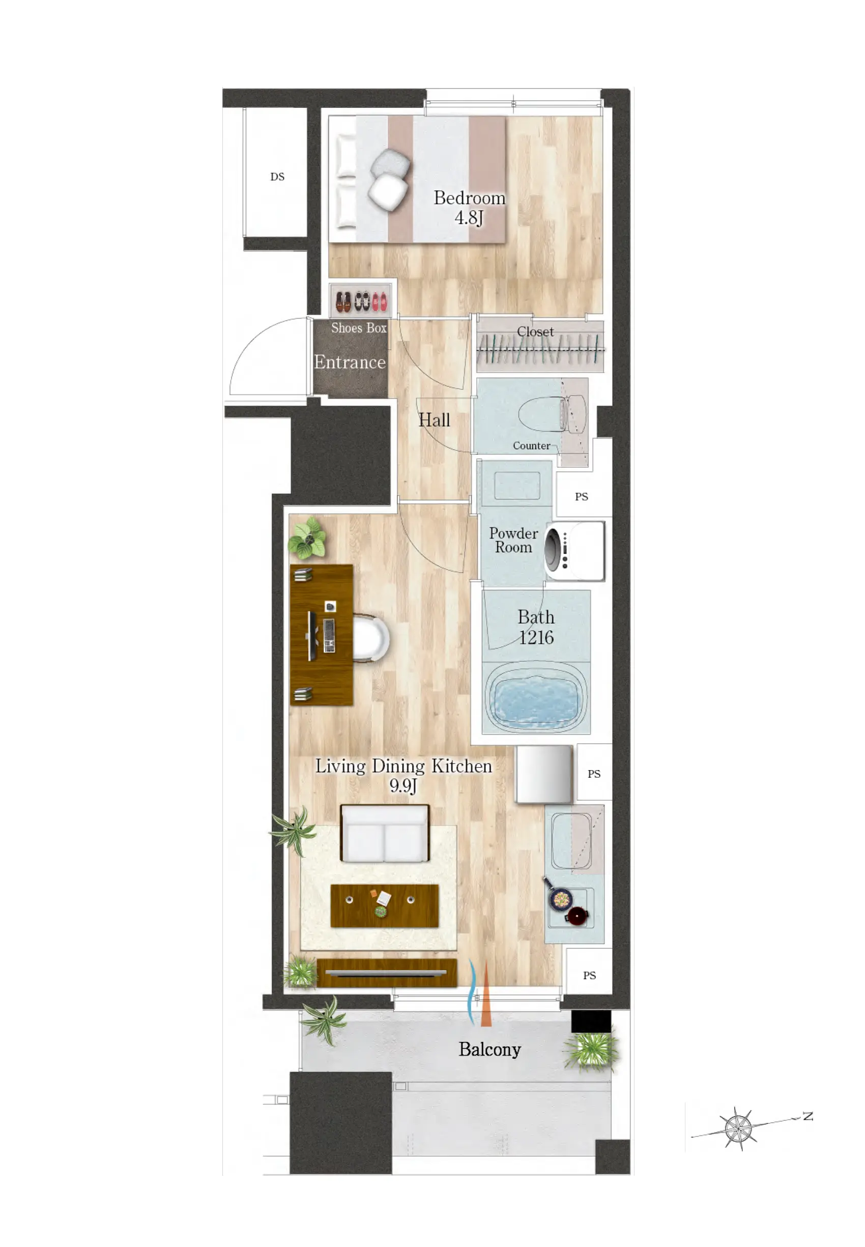 家具付き間取り