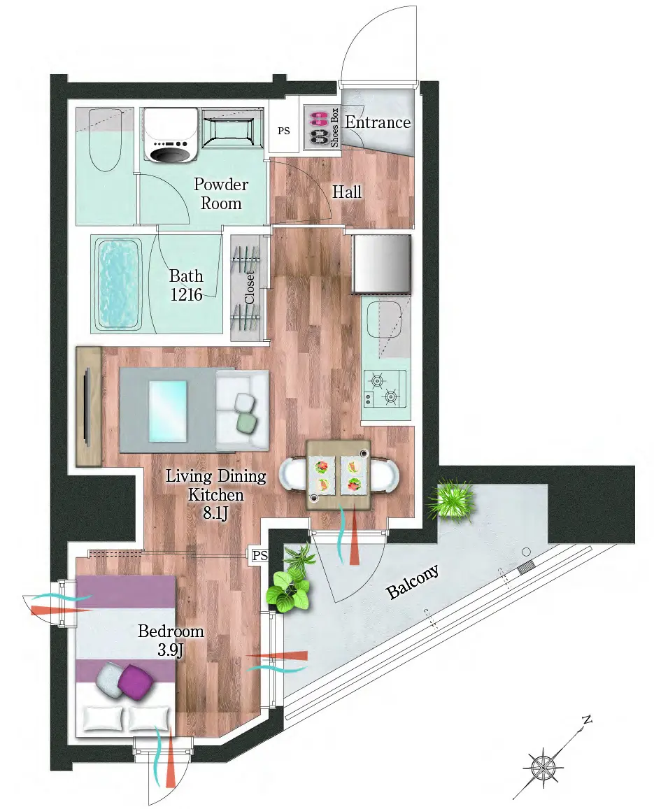 家具付き間取り