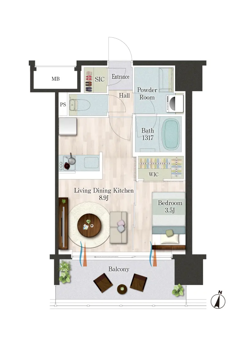 家具付き間取り