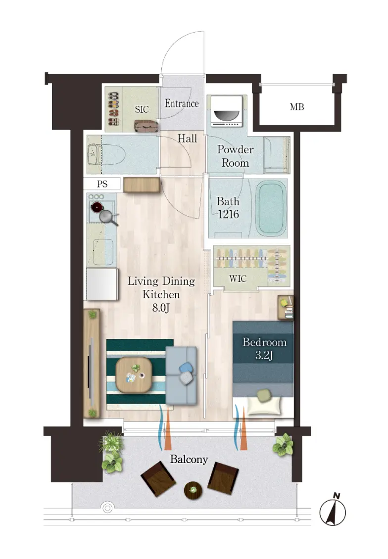 家具付き間取り