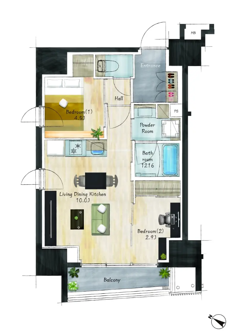 家具付き間取り