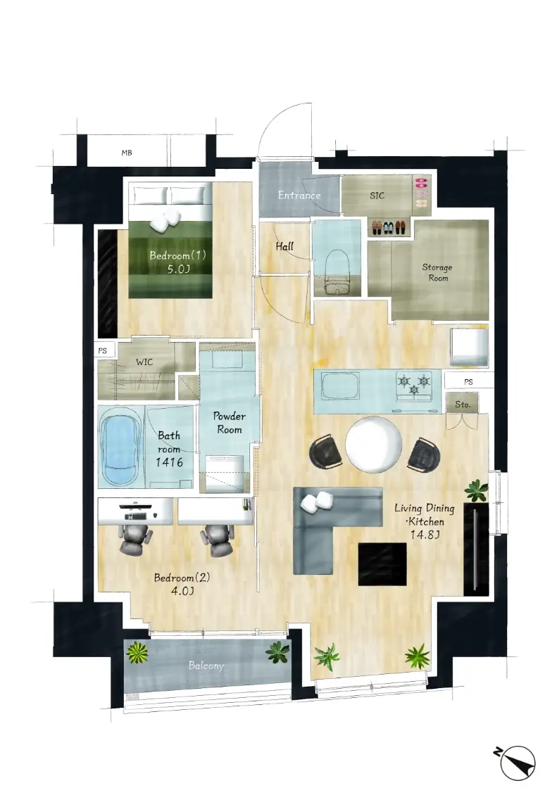 家具付き間取り