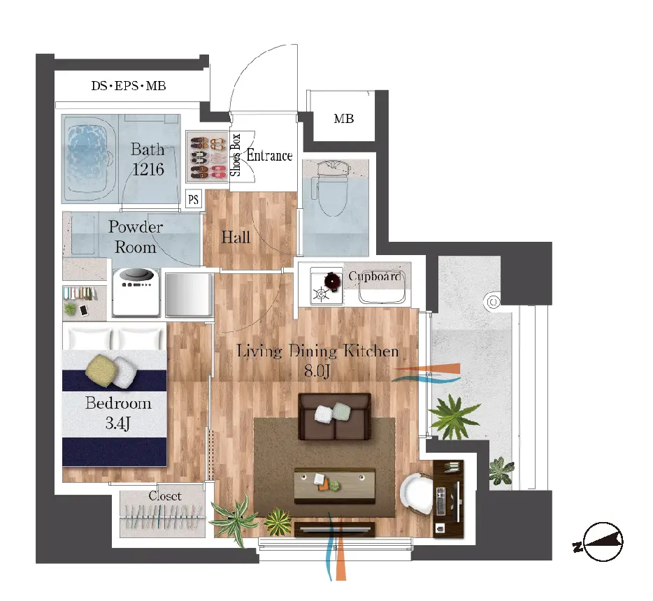 家具付き間取り