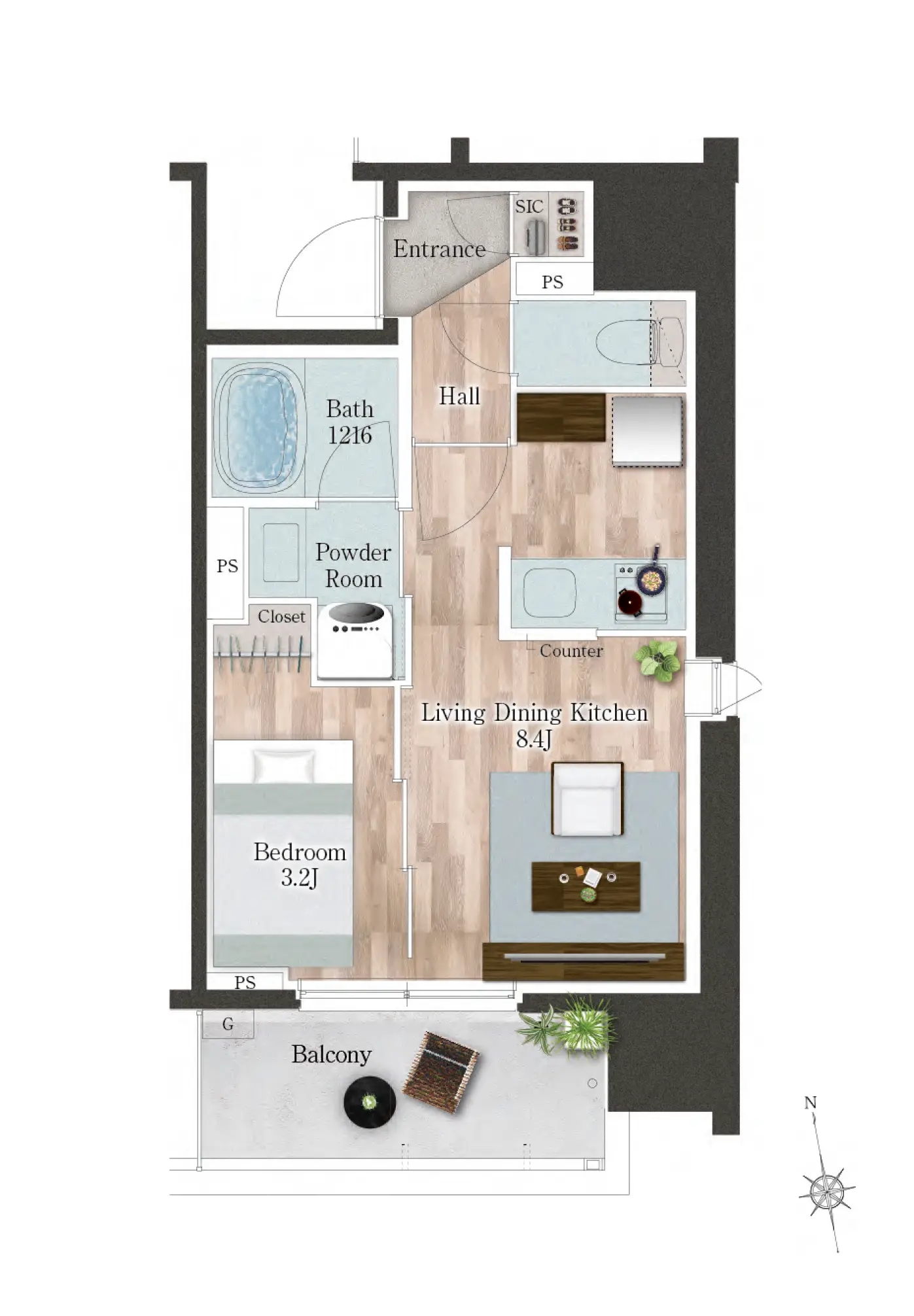 家具付き間取り
