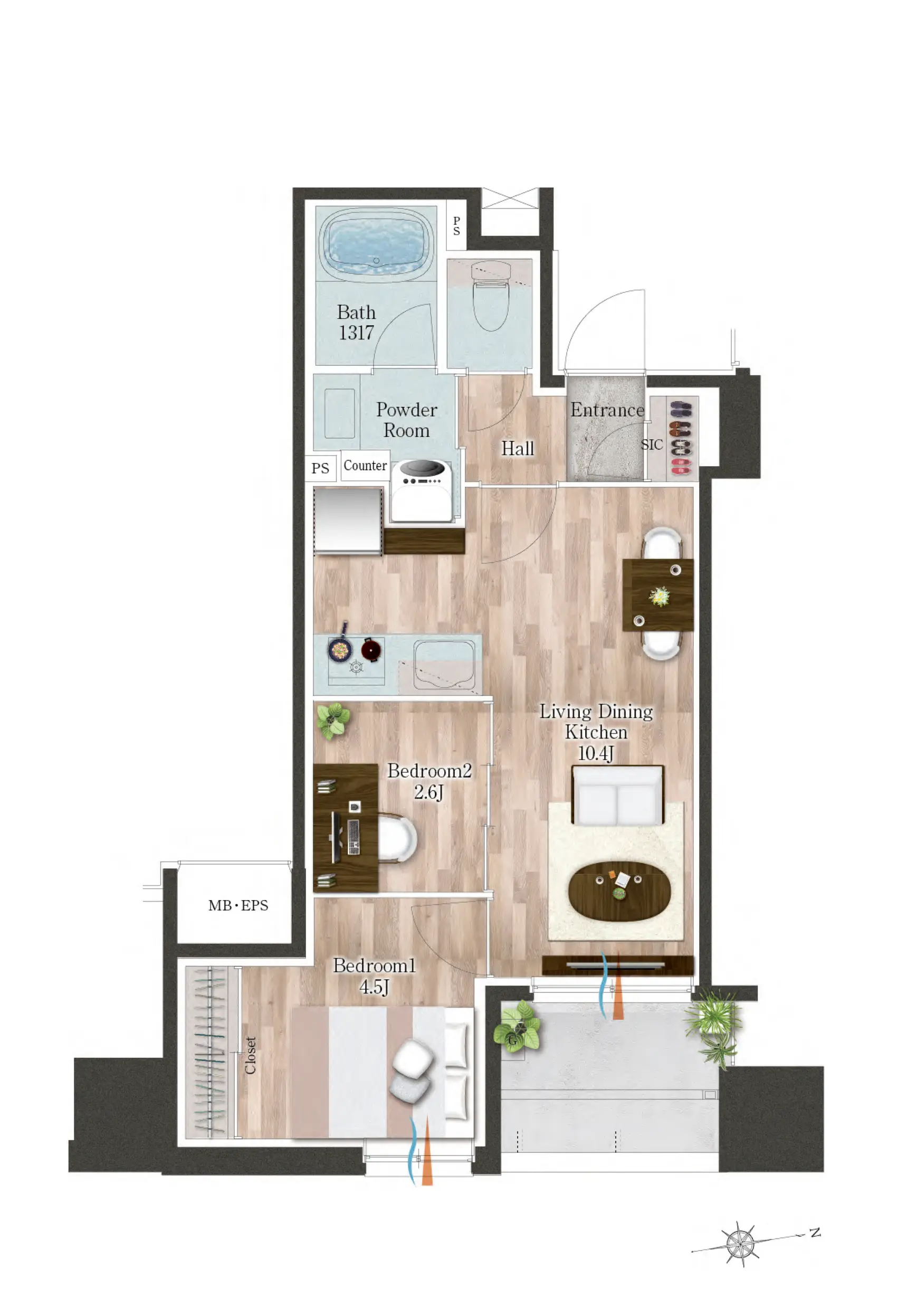 家具付き間取り