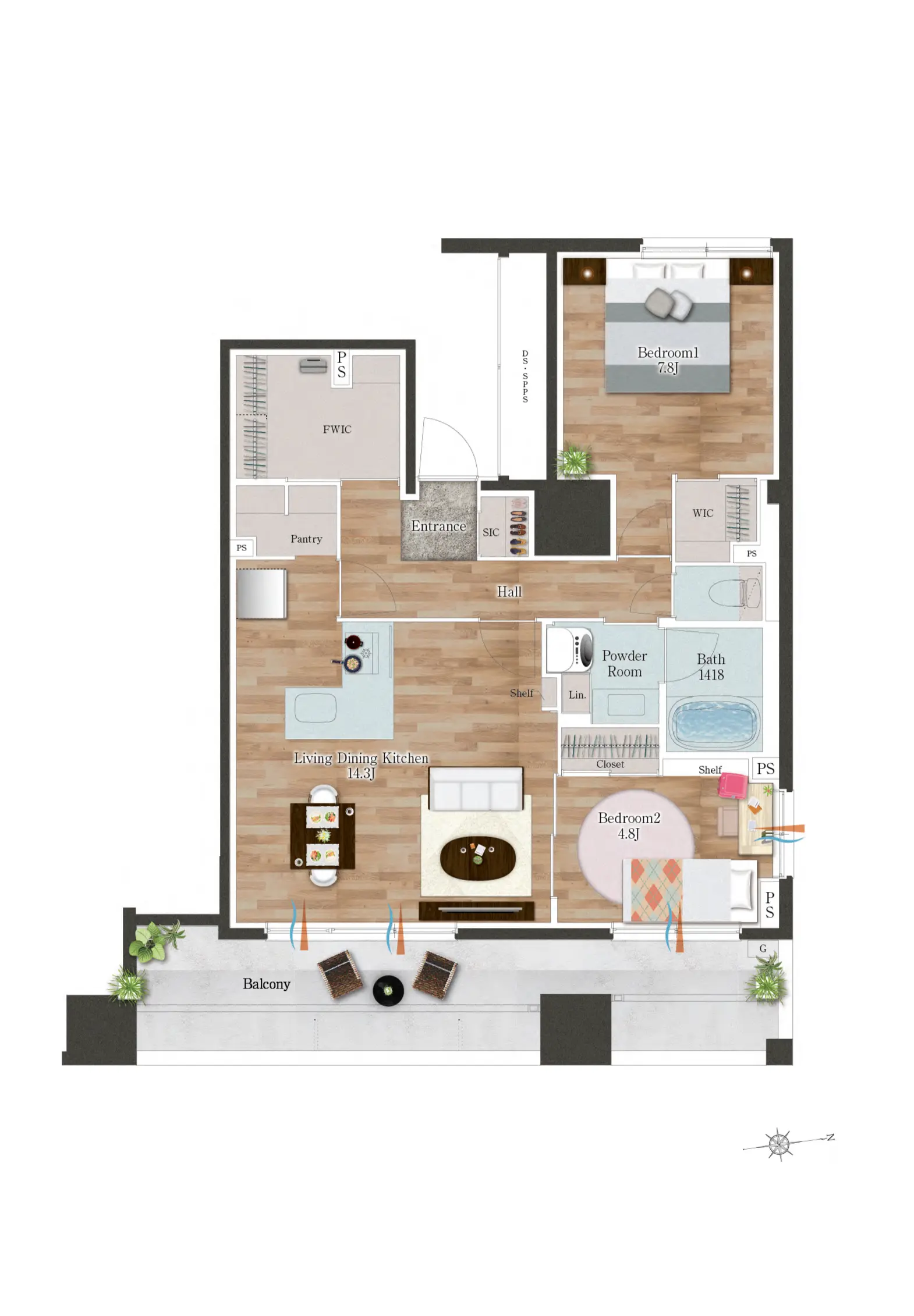 家具付き間取り