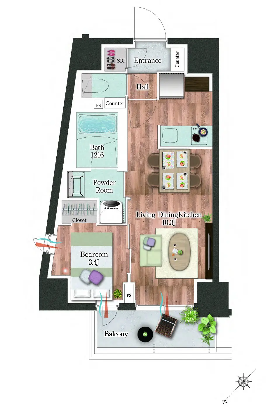 家具付き間取り