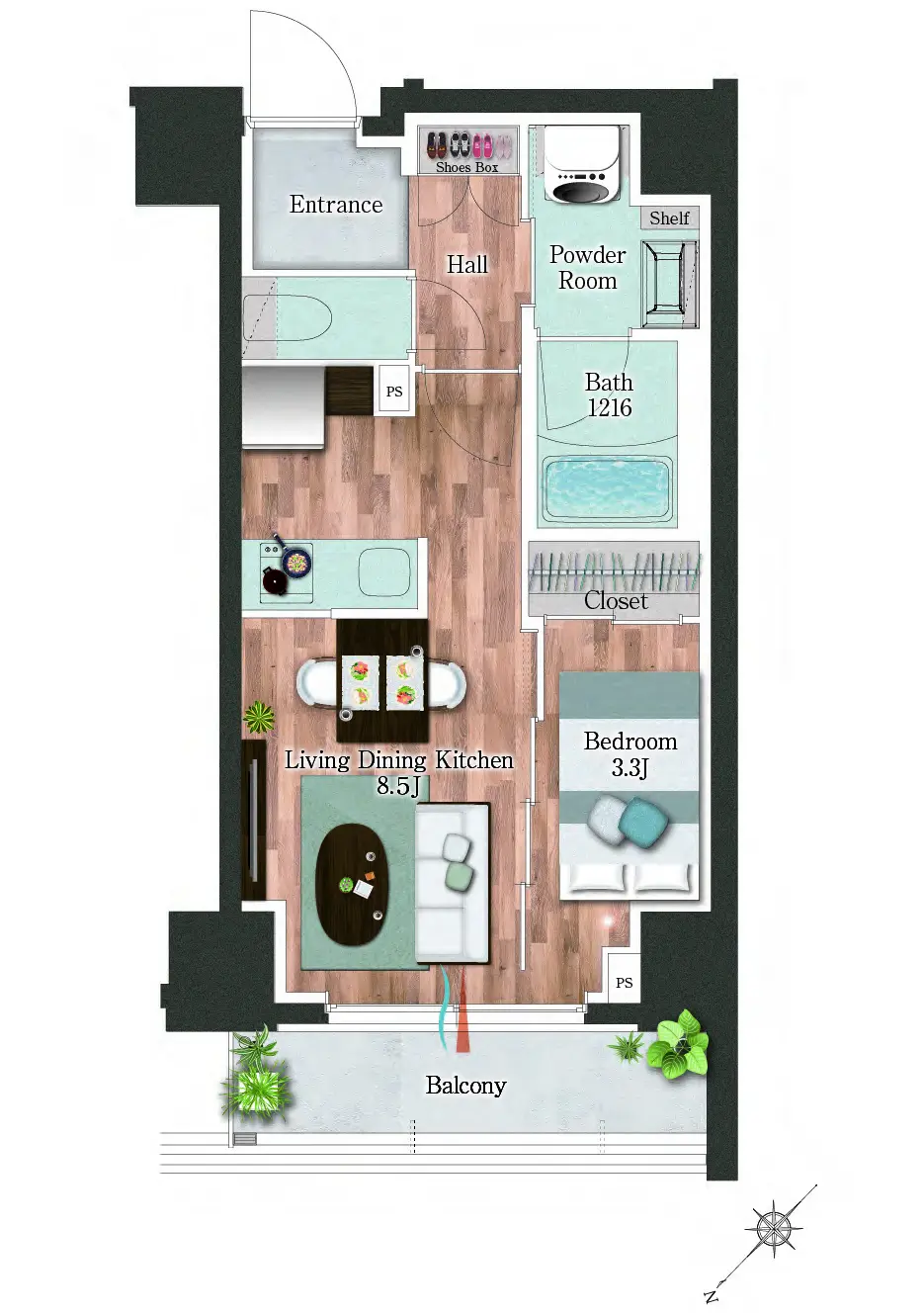 家具付き間取り
