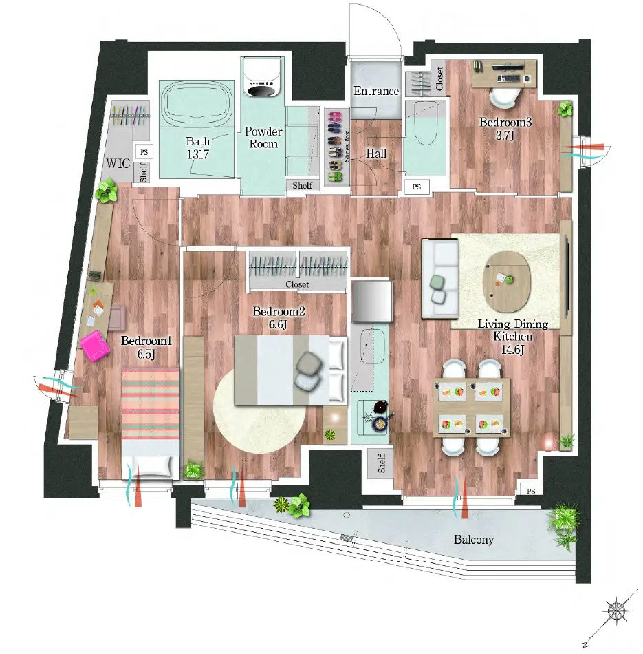 家具付き間取り