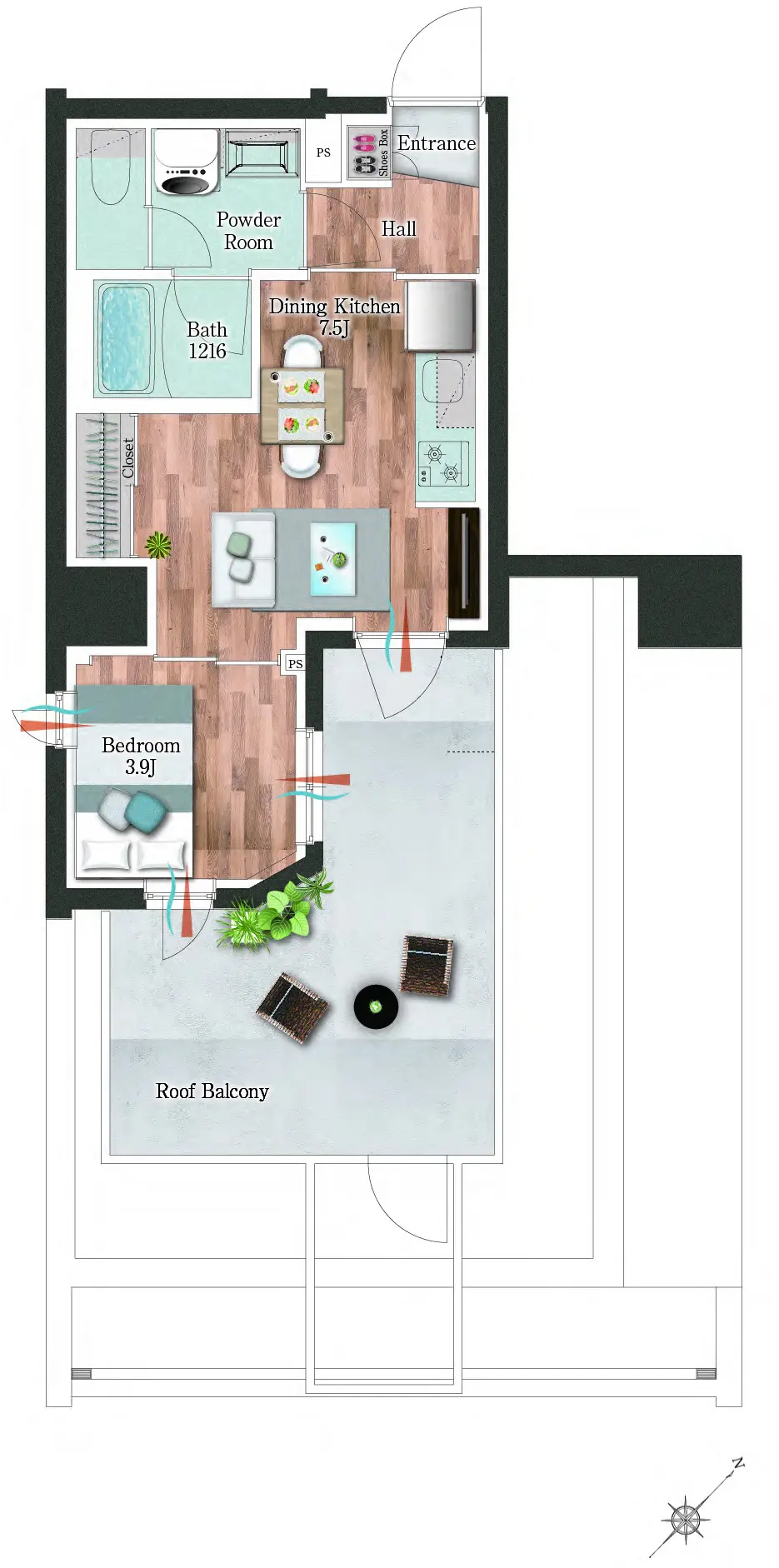 家具付き間取り