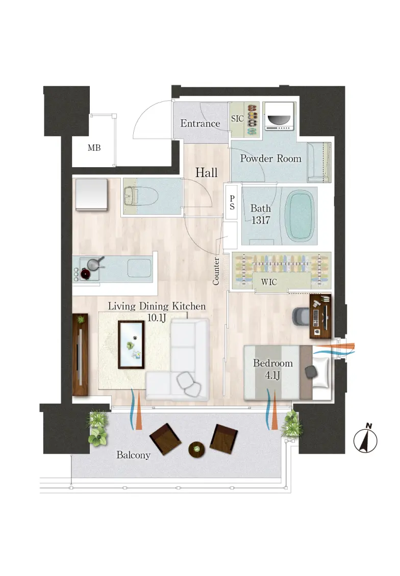 家具付き間取り