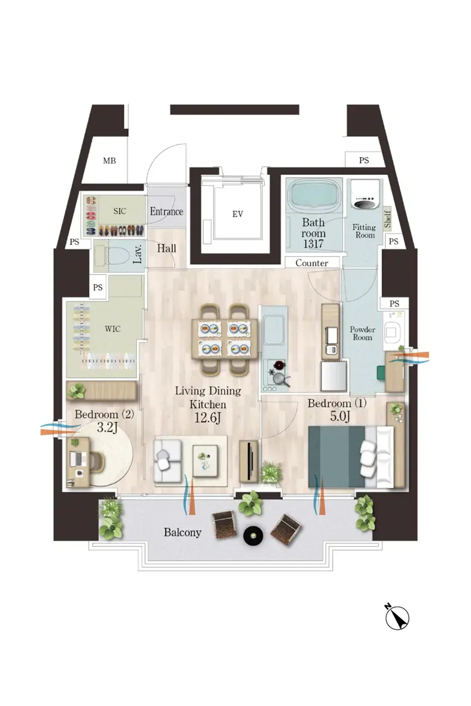 家具付き間取り