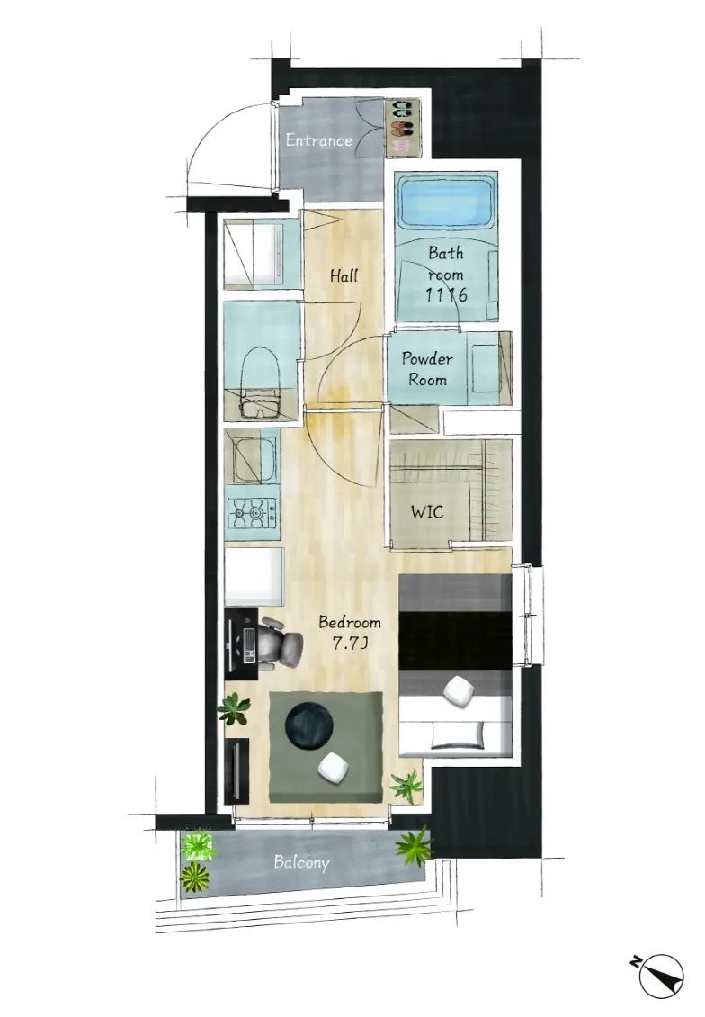 家具付き間取り