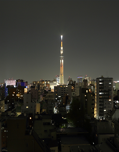 賃貸マンション「デュオフラッツ上野松が谷」 窓からスカイツリー