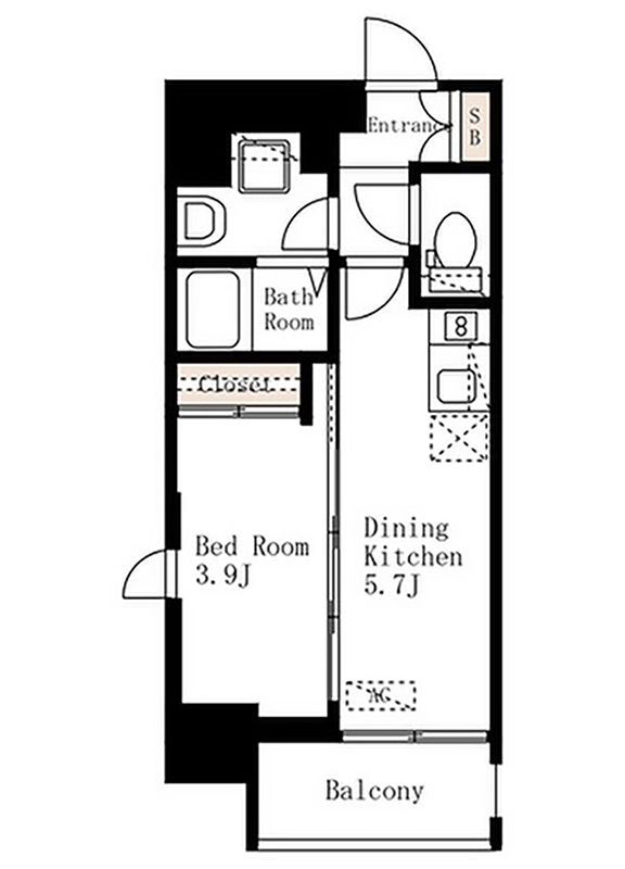 賃貸マンション「デュオフラッツ上野松が谷」　A-1type